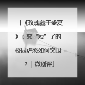 《玫瑰藏于盛夏》：变“短”了的校园虐恋如何突围？｜微剧评