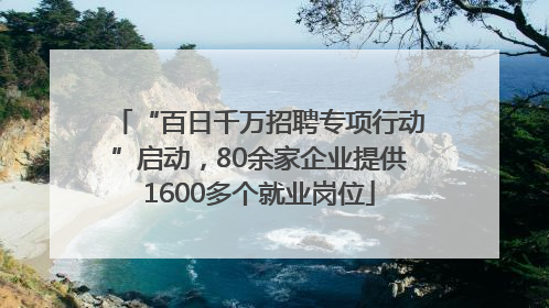 “百日千万招聘专项行动”启动，80余家企业提供1600多个就业岗位
