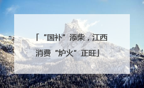 “国补”添柴，江西消费“炉火”正旺