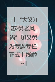 “大义江苏·勇者风尚”见义勇为专题专栏正式上线啦~