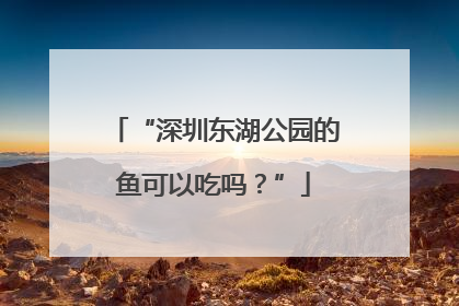 “深圳东湖公园的鱼可以吃吗？”
