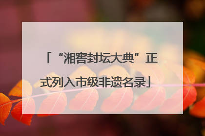 “湘窖封坛大典”正式列入市级非遗名录