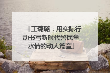 王璐璐：用实际行动书写新时代警民鱼水情的动人篇章