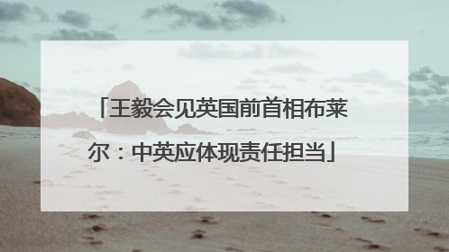王毅会见英国前首相布莱尔：中英应体现责任担当