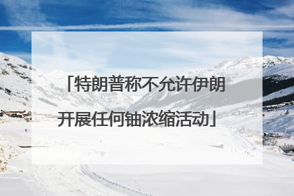 特朗普称不允许伊朗开展任何铀浓缩活动