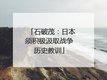 石破茂：日本须积极汲取战争历史教训