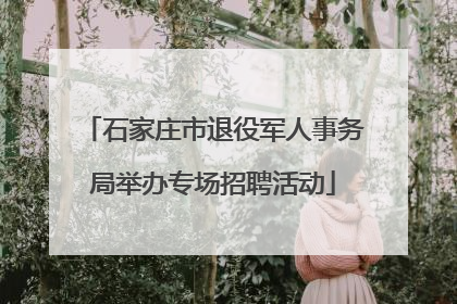 石家庄市退役军人事务局举办专场招聘活动