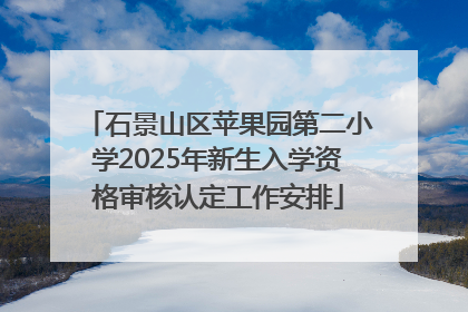 石景山区苹果园第二小学2025年新生入学资格审核认定工作安排