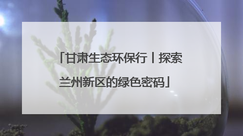甘肃生态环保行丨探索兰州新区的绿色密码