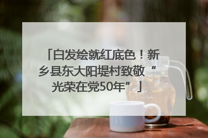 白发绘就红底色！新乡县东大阳堤村致敬“光荣在党50年”
