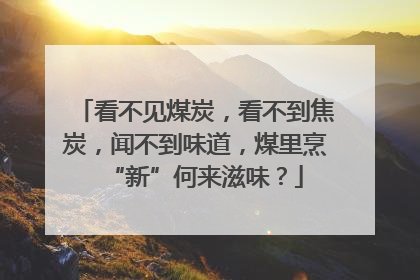 看不见煤炭，看不到焦炭，闻不到味道，煤里烹“新”何来滋味？