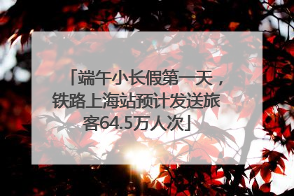 端午小长假第一天，铁路上海站预计发送旅客64.5万人次