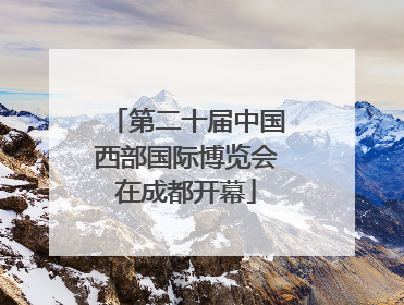 第二十届中国西部国际博览会在成都开幕