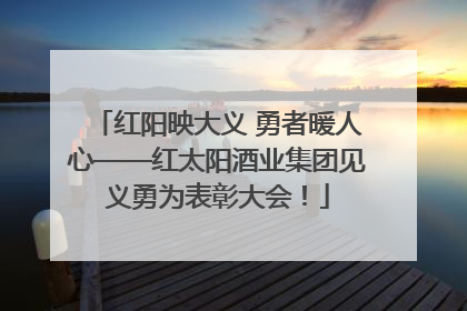 红阳映大义 勇者暖人心——红太阳酒业集团见义勇为表彰大会！