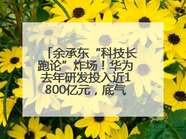 余承东“科技长跑论”炸场！华为去年研发投入近1800亿元，底气何在？