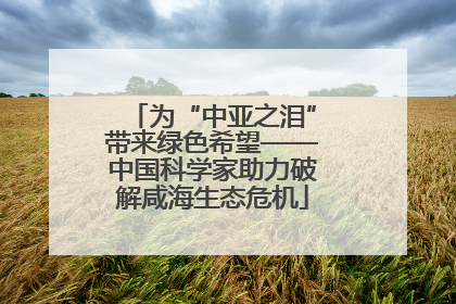 为“中亚之泪”带来绿色希望——中国科学家助力破解咸海生态危机