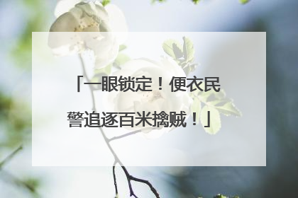 一眼锁定！便衣民警追逐百米擒贼！