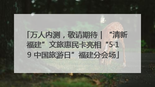 万人内测，敬请期待｜“清新福建”文旅惠民卡亮相“5·19 中国旅游日”福建分会场