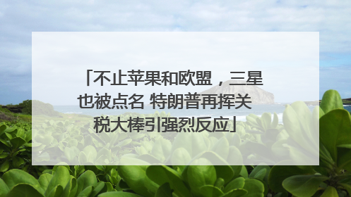 不止苹果和欧盟，三星也被点名 特朗普再挥关税大棒引强烈反应