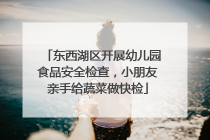 东西湖区开展幼儿园食品安全检查，小朋友亲手给蔬菜做快检