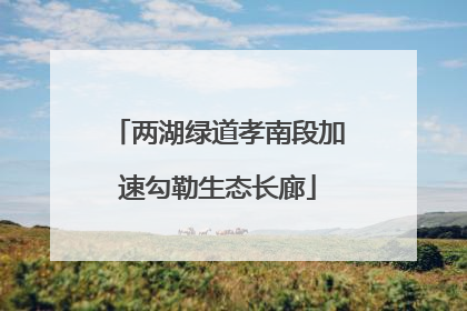 两湖绿道孝南段加速勾勒生态长廊