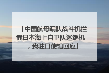 中国航母编队战斗机拦截日本海上自卫队巡逻机，我驻日使馆回应