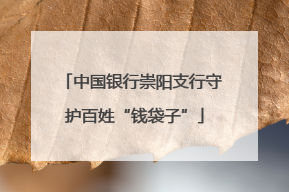 中国银行崇阳支行守护百姓“钱袋子”