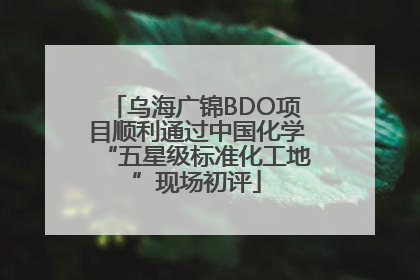乌海广锦BDO项目顺利通过中国化学“五星级标准化工地”现场初评