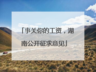事关你的工资，湖南公开征求意见