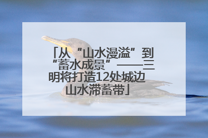 从“山水漫溢”到“蓄水成景”——三明将打造12处城边山水滞蓄带