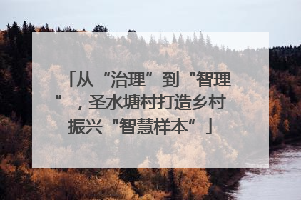 从“治理”到“智理”，圣水塘村打造乡村振兴“智慧样本”