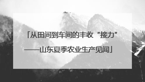 从田间到车间的丰收“接力”——山东夏季农业生产见闻