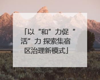 以“和”力促“活”力 探索集宿区治理新模式