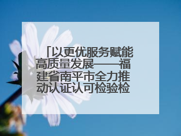 以更优服务赋能高质量发展——福建省南平市全力推动认证认可检验检测工作