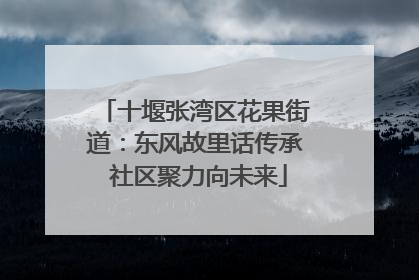 十堰张湾区花果街道：东风故里话传承 社区聚力向未来