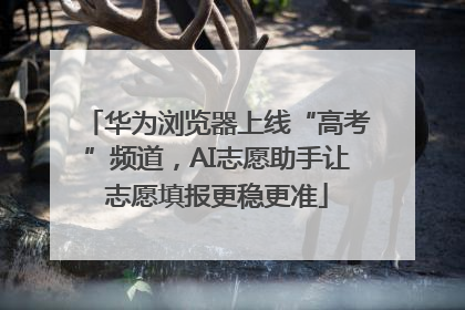 华为浏览器上线“高考”频道，AI志愿助手让志愿填报更稳更准