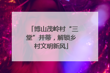 博山茂岭村“三堂”并蒂，解锁乡村文明新风
