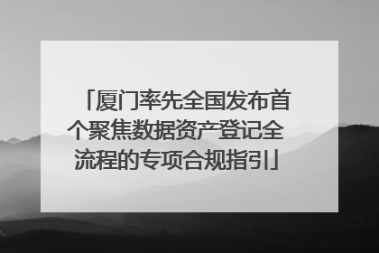 厦门率先全国发布首个聚焦数据资产登记全流程的专项合规指引