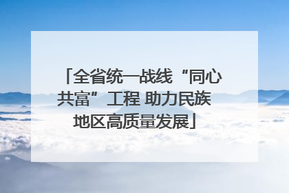 全省统一战线“同心共富”工程 助力民族地区高质量发展