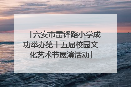 六安市雷锋路小学成功举办第十五届校园文化艺术节展演活动