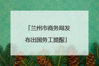 兰州市商务局发布出国务工提醒