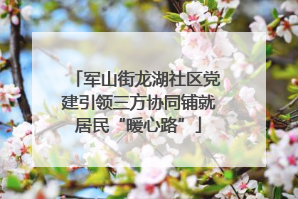 军山街龙湖社区党建引领三方协同铺就居民“暖心路”