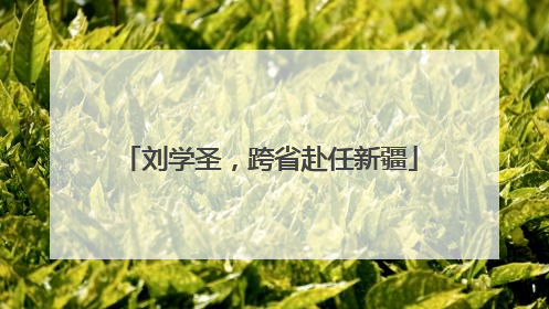 刘学圣，跨省赴任新疆