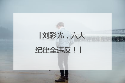 刘彩光，六大纪律全违反！