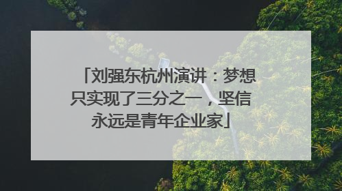 刘强东杭州演讲：梦想只实现了三分之一，坚信永远是青年企业家