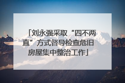 刘永强采取“四不两直”方式督导检查危旧房屋集中整治工作