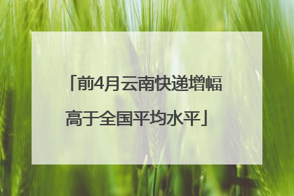前4月云南快递增幅高于全国平均水平