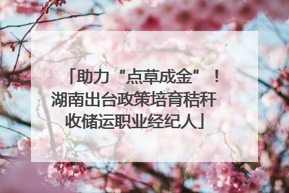 助力“点草成金”！湖南出台政策培育秸秆收储运职业经纪人