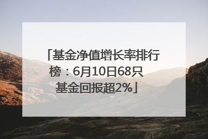 基金净值增长率排行榜：6月10日68只基金回报超2%