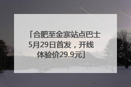 合肥至金寨站点巴士5月29日首发，开线体验价29.9元